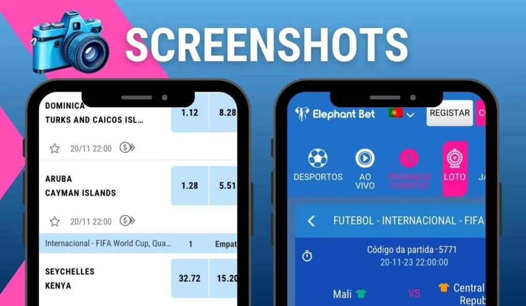 Elephant Bet Moçambique app Screenshots